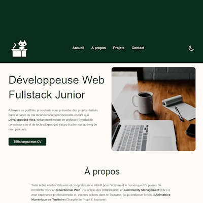 Capture d'écran du projet Portfolio personnel